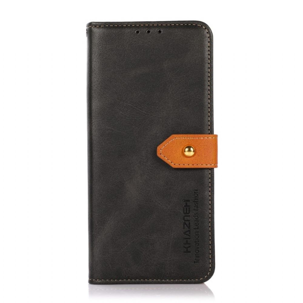 Flip Case voor Xiaomi Redmi 10C Tweekleurige Gouden Sluiting Khazneh