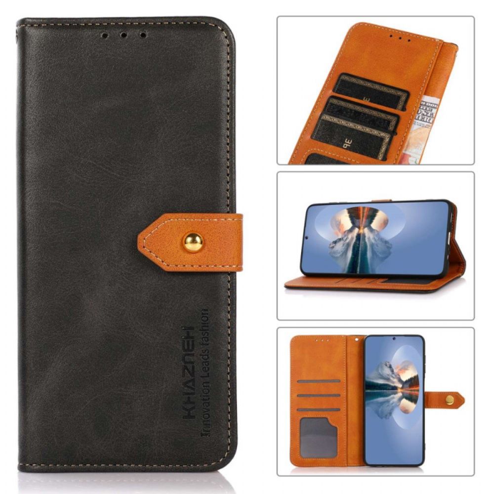 Flip Case voor Xiaomi Redmi 10C Tweekleurige Gouden Sluiting Khazneh