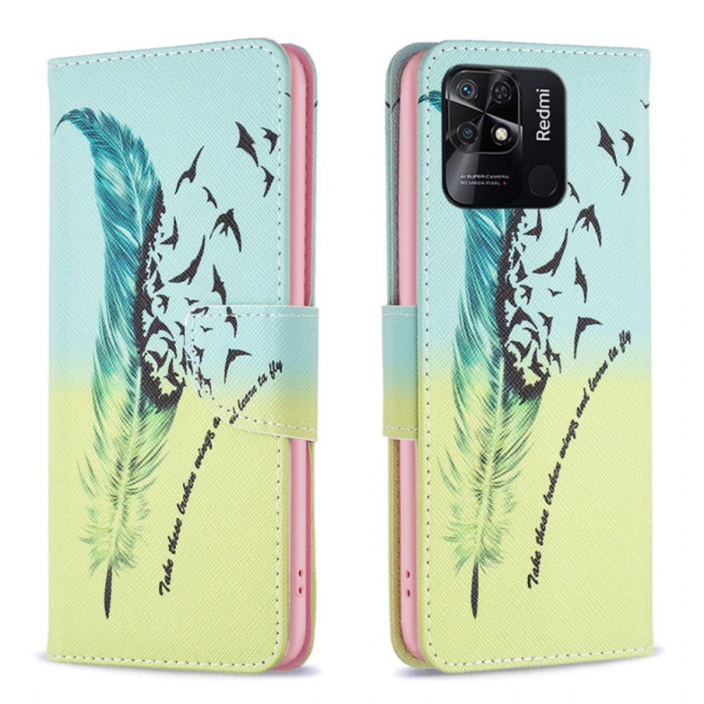 Flip Case voor Xiaomi Redmi 10C Veren