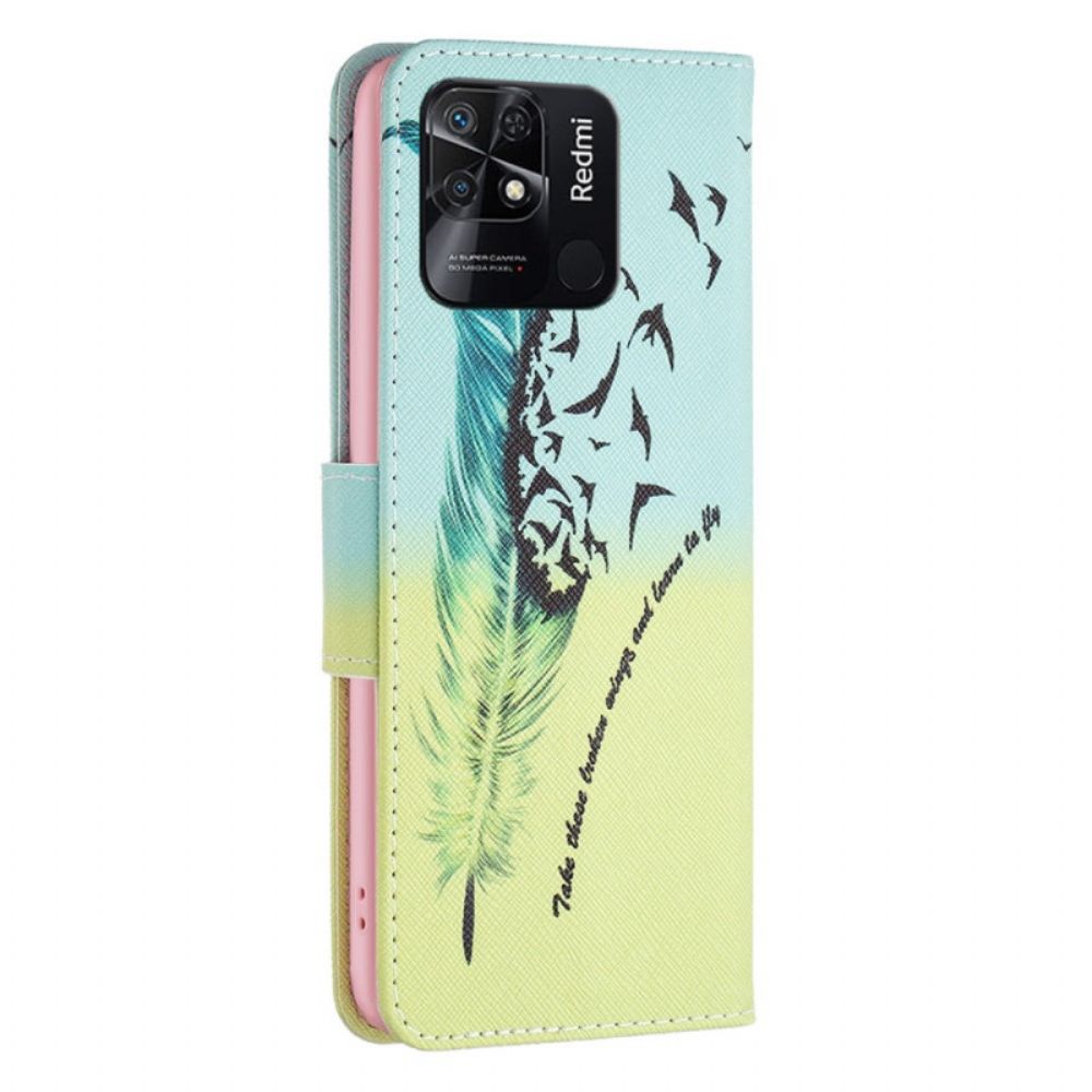 Flip Case voor Xiaomi Redmi 10C Veren