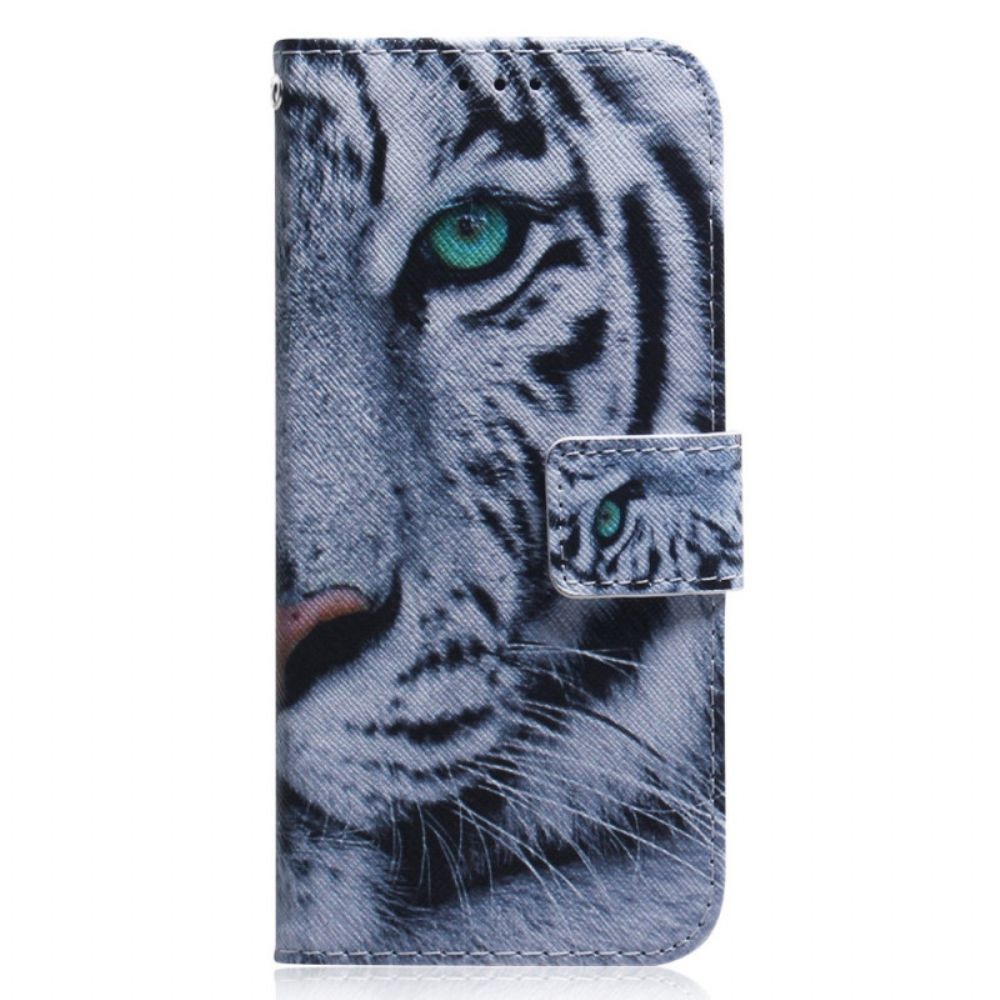 Flip Case voor Xiaomi Redmi 10C Witte Tijger