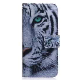 Flip Case voor Xiaomi Redmi 10C Witte Tijger