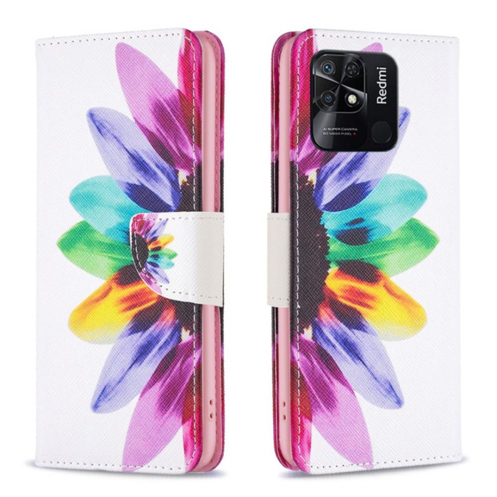 Folio-hoesje voor Xiaomi Redmi 10C Aquarel Bloem