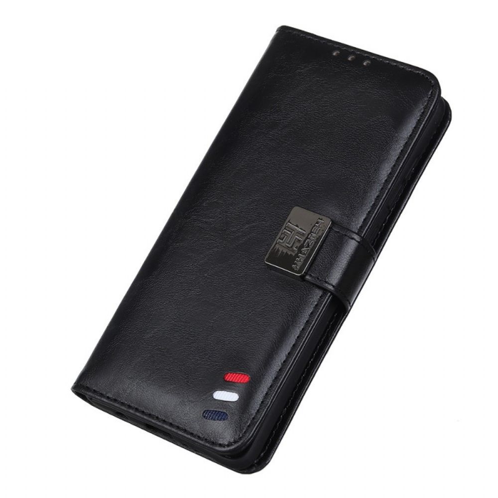 Folio-hoesje voor Xiaomi Redmi 10C Driekleurig Leereffect