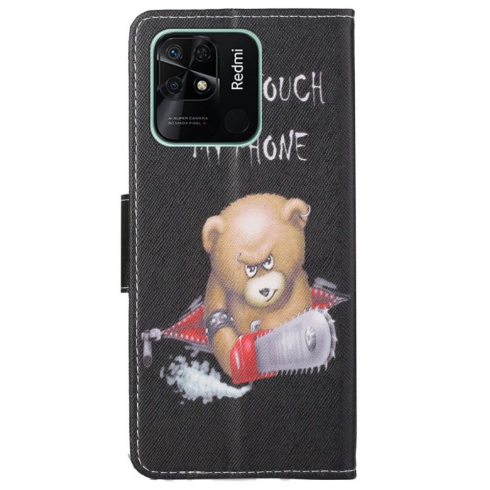 Folio-hoesje voor Xiaomi Redmi 10C Gevaarlijke Beer