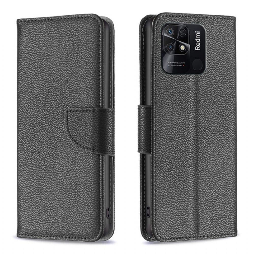 Folio-hoesje voor Xiaomi Redmi 10C Litchi Schuine Sluiting