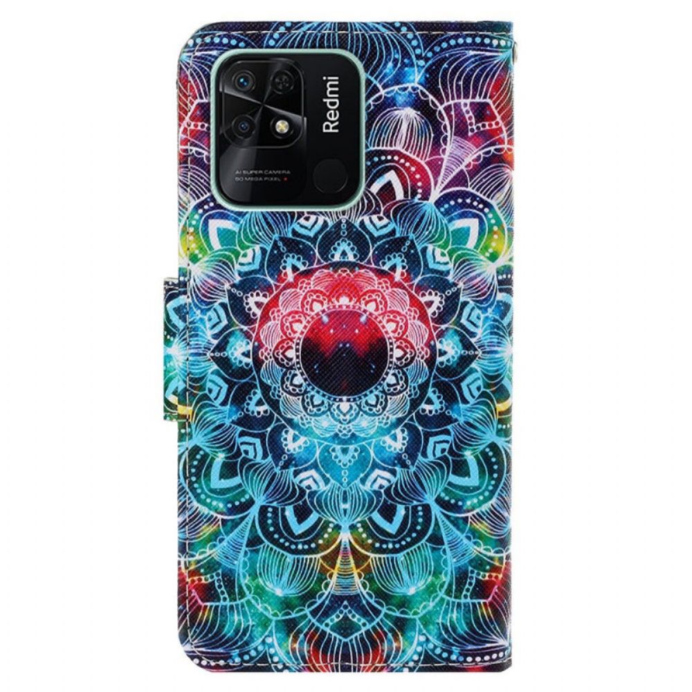 Folio-hoesje voor Xiaomi Redmi 10C Met Ketting Band Mandala