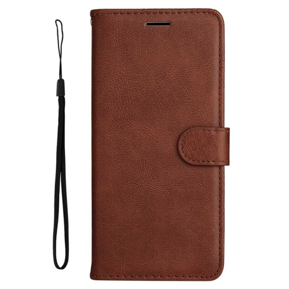 Folio-hoesje voor Xiaomi Redmi 10C Met Ketting Effen Strappy