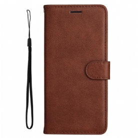 Folio-hoesje voor Xiaomi Redmi 10C Met Ketting Effen Strappy