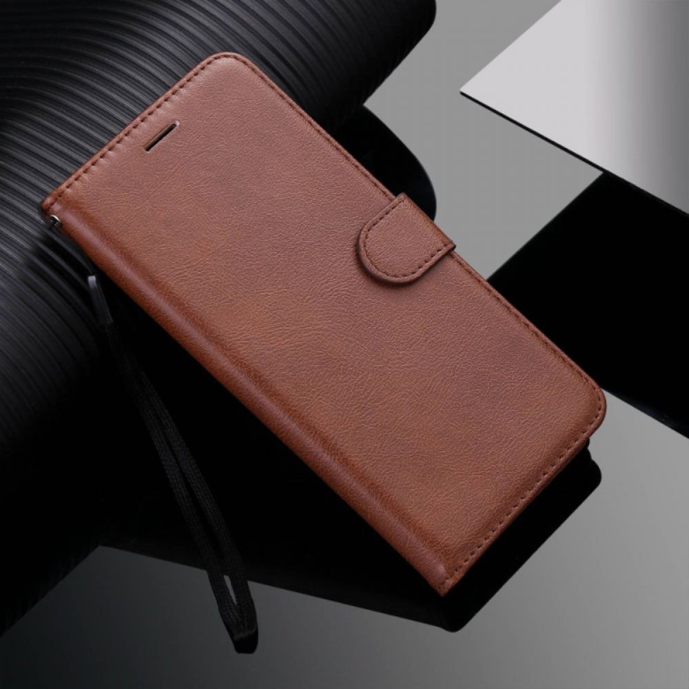 Folio-hoesje voor Xiaomi Redmi 10C Met Ketting Effen Strappy