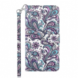 Folio-hoesje voor Xiaomi Redmi 10C Met Ketting Paisley Strappy