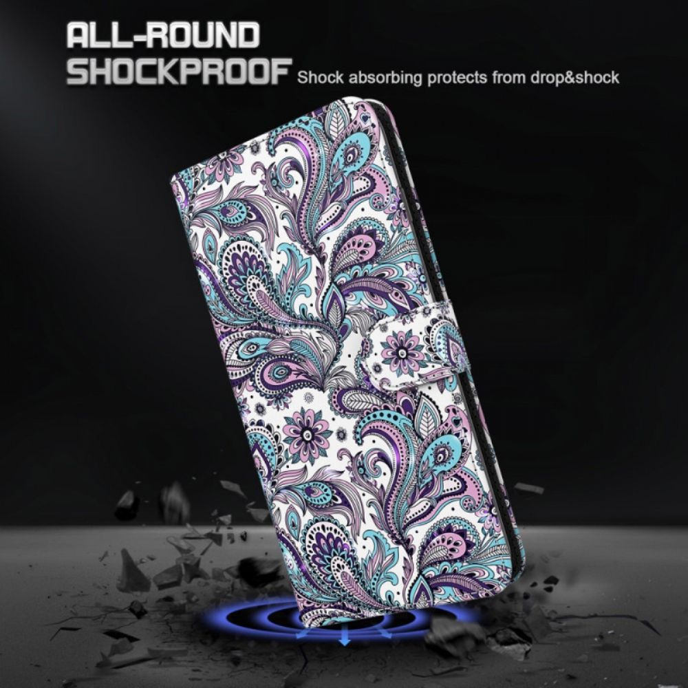 Folio-hoesje voor Xiaomi Redmi 10C Met Ketting Paisley Strappy