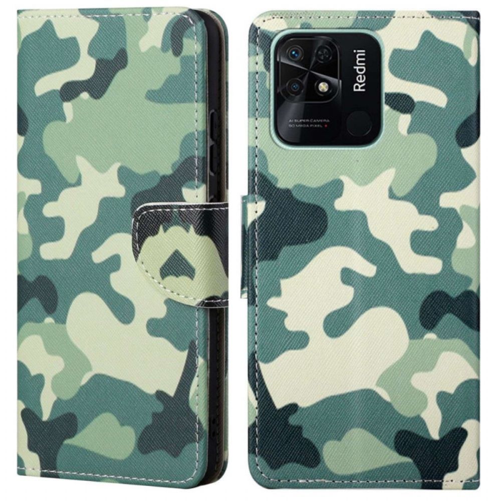 Folio-hoesje voor Xiaomi Redmi 10C Militaire Camouflage