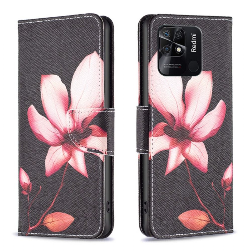 Folio-hoesje voor Xiaomi Redmi 10C Roze Bloem