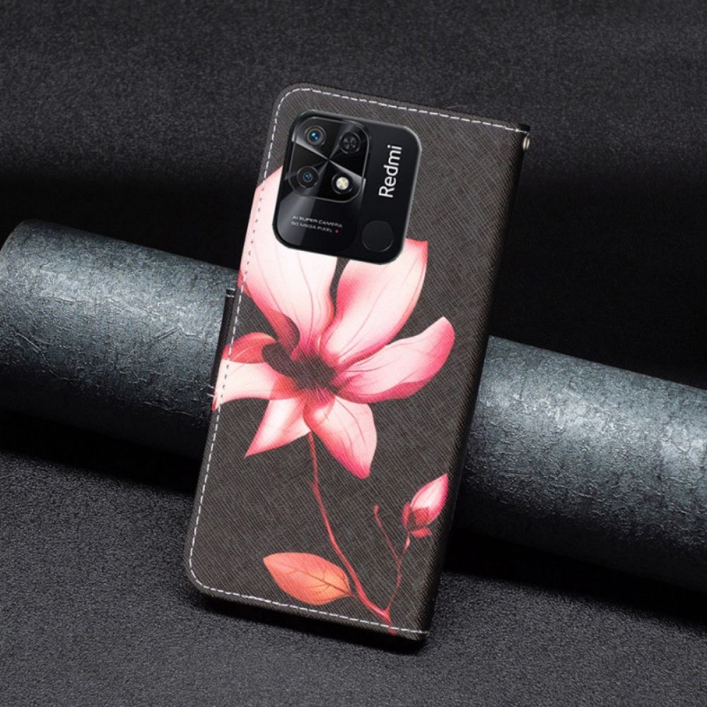 Folio-hoesje voor Xiaomi Redmi 10C Roze Bloem