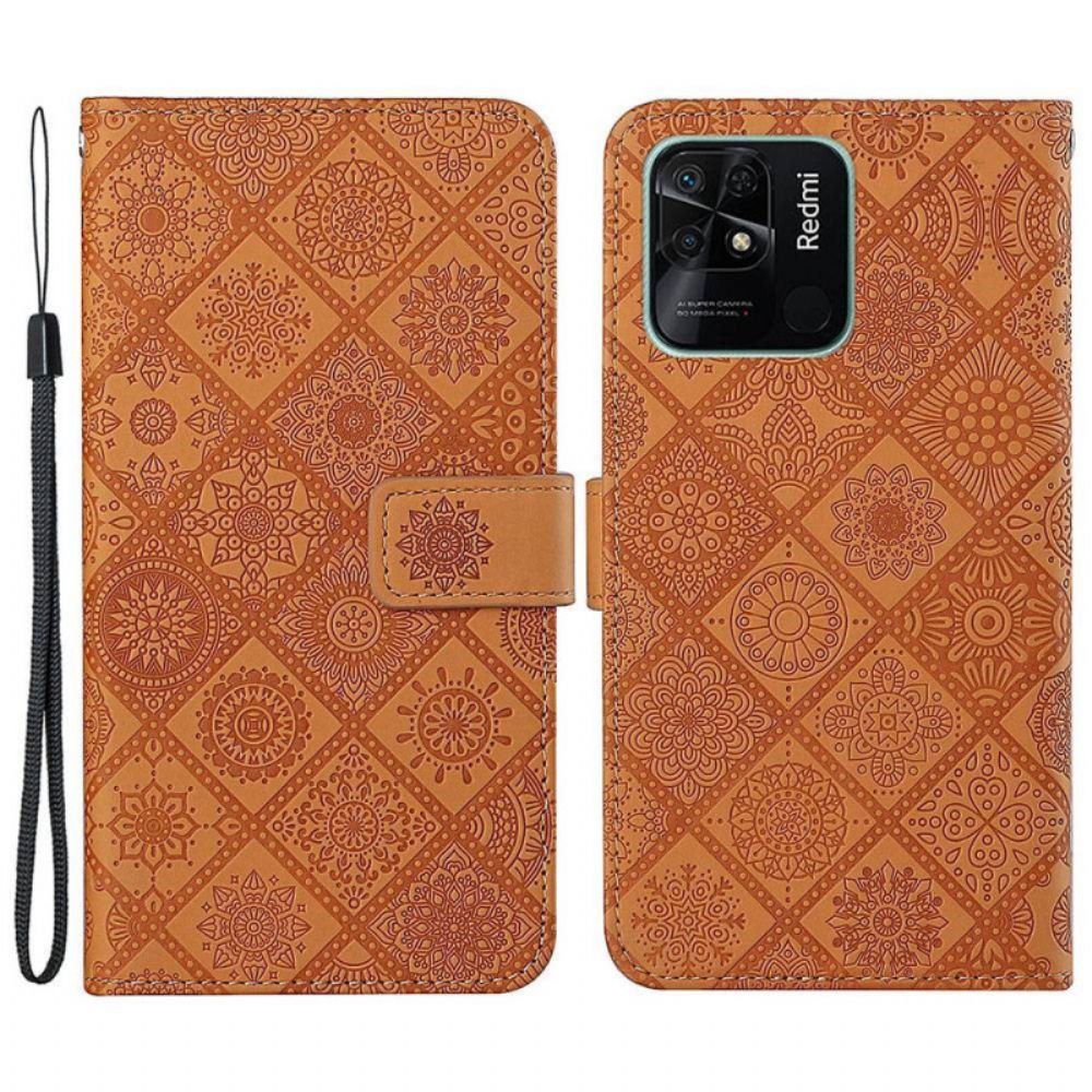 Folio-hoesje voor Xiaomi Redmi 10C Tapijtpatroon