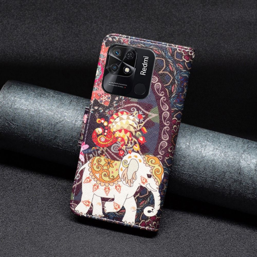 Folio-hoesje voor Xiaomi Redmi 10C Tribale Olifant