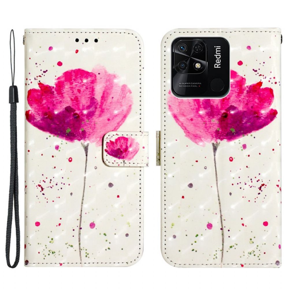 Hoesje Flip Case voor Xiaomi Redmi 10C Met Ketting Band Halster