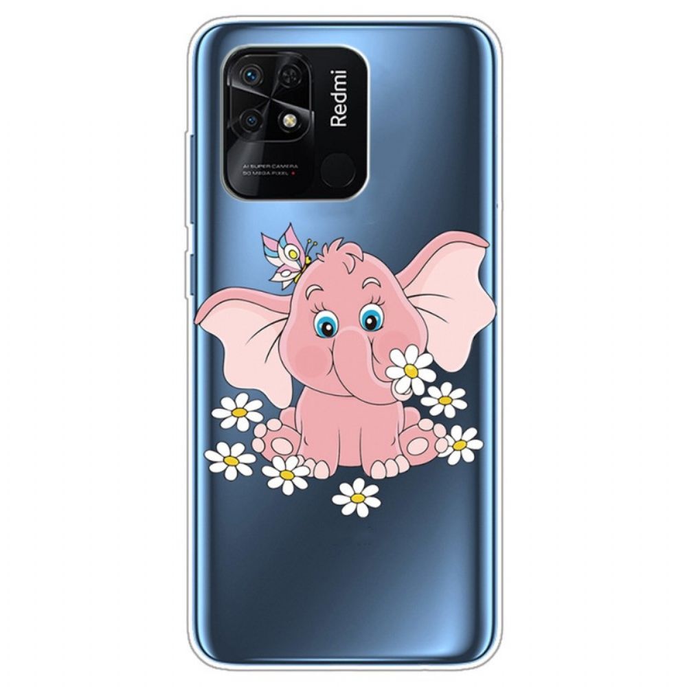 Hoesje voor Xiaomi Redmi 10C Roze Olifant Transparant