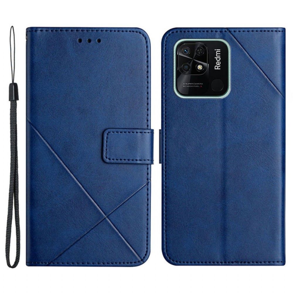 Leren Hoesje voor Xiaomi Redmi 10C Geo X Design Lederen Stijl