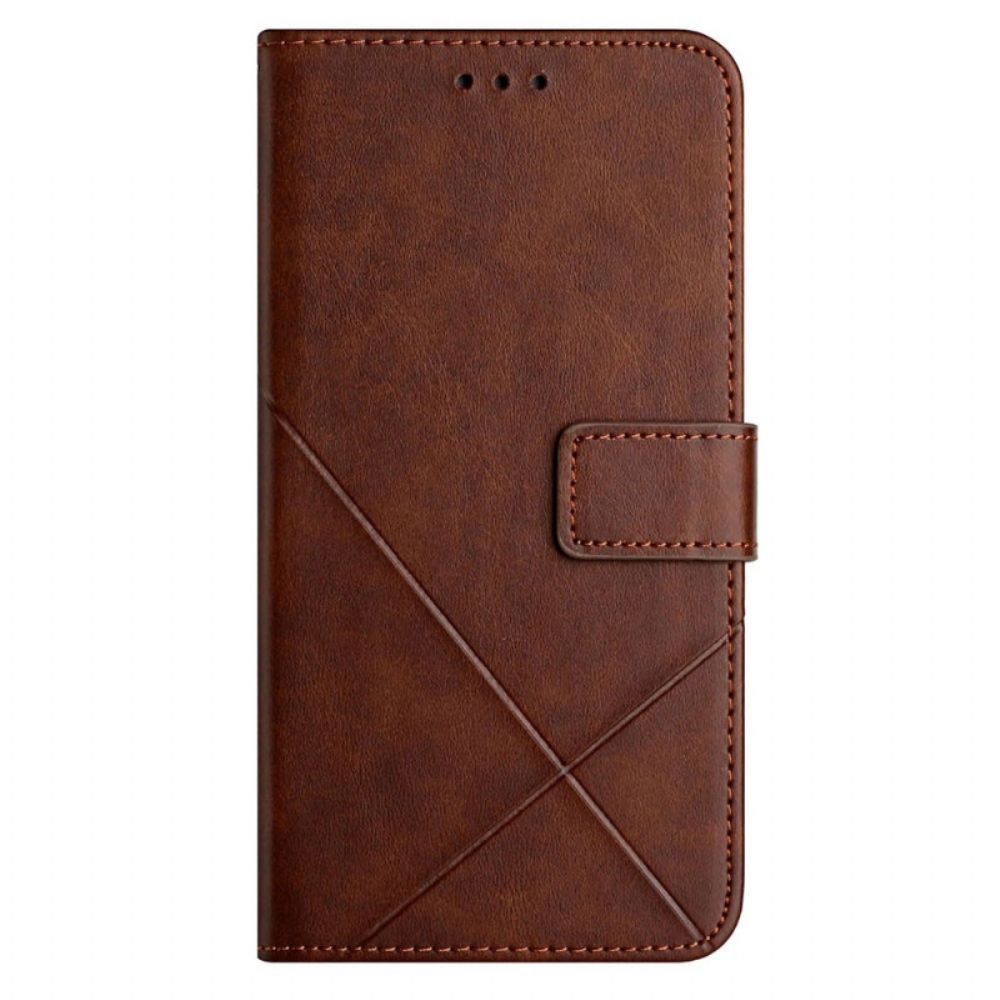 Leren Hoesje voor Xiaomi Redmi 10C Geo X Design Lederen Stijl