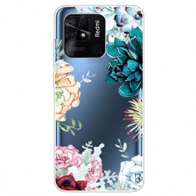 Telefoonhoesje voor Xiaomi Redmi 10C Naadloze Aquarelbloemen