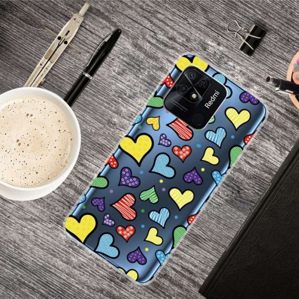 Telefoonhoesje voor Xiaomi Redmi 10C Transparante Harten