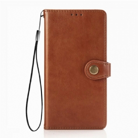 Flip Case voor Xiaomi Redmi 9T Faux Leder En Vintage Sluiting