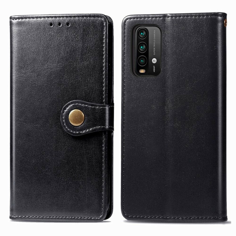 Flip Case voor Xiaomi Redmi 9T Faux Leder En Vintage Sluiting