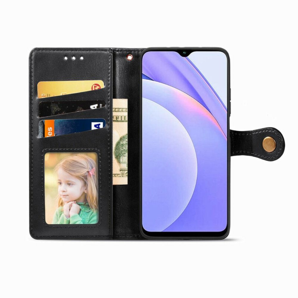 Flip Case voor Xiaomi Redmi 9T Faux Leder En Vintage Sluiting