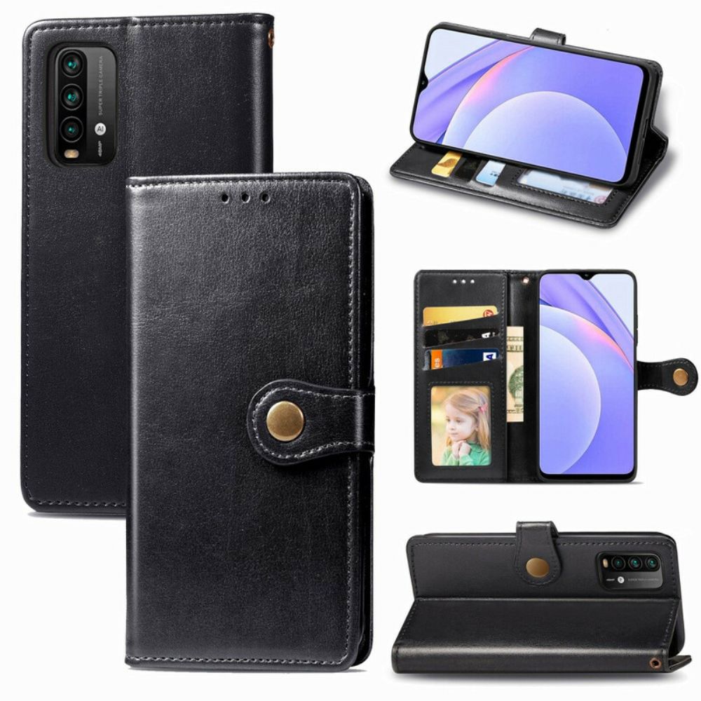 Flip Case voor Xiaomi Redmi 9T Faux Leder En Vintage Sluiting