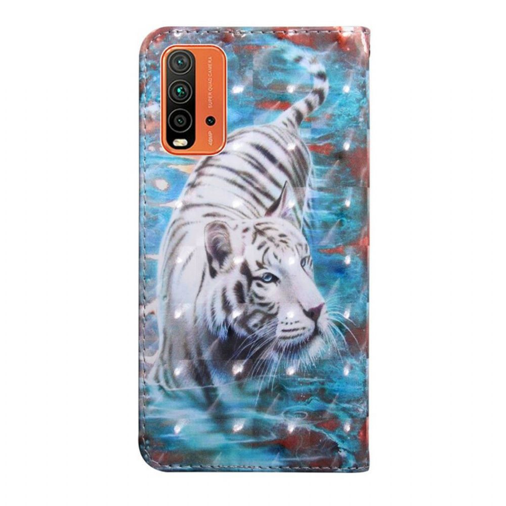 Flip Case voor Xiaomi Redmi 9T Tijger In Het Water