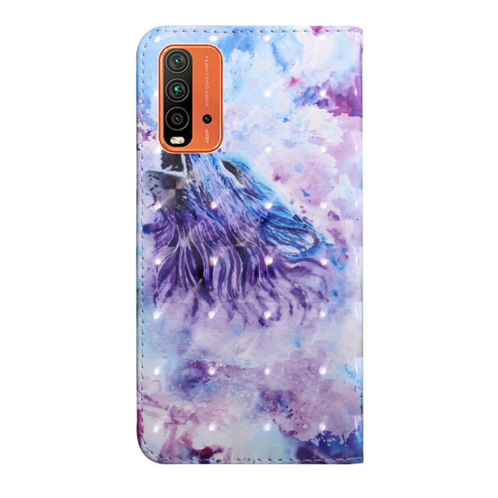 Folio-hoesje voor Xiaomi Redmi 9T Aquarel Wolf