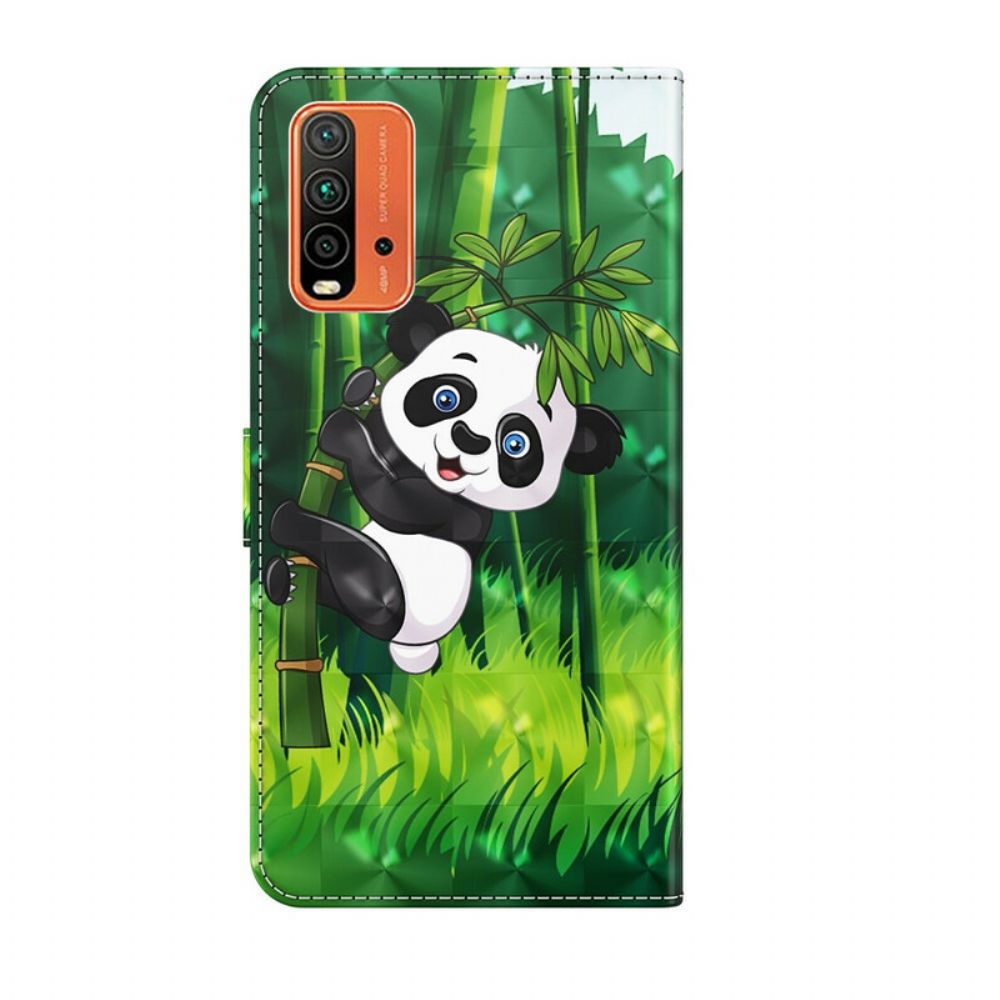 Folio-hoesje voor Xiaomi Redmi 9T Panda En Bamboe