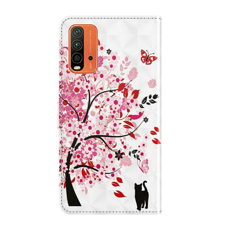 Folio-hoesje voor Xiaomi Redmi 9T Roze Boom