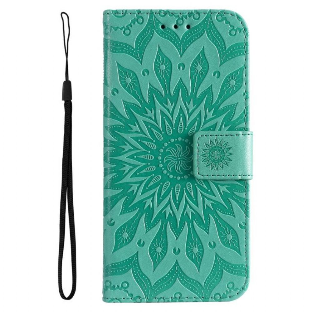 Folio-hoesje voor Vivo Y35 Mandala Zon Met Lanyard