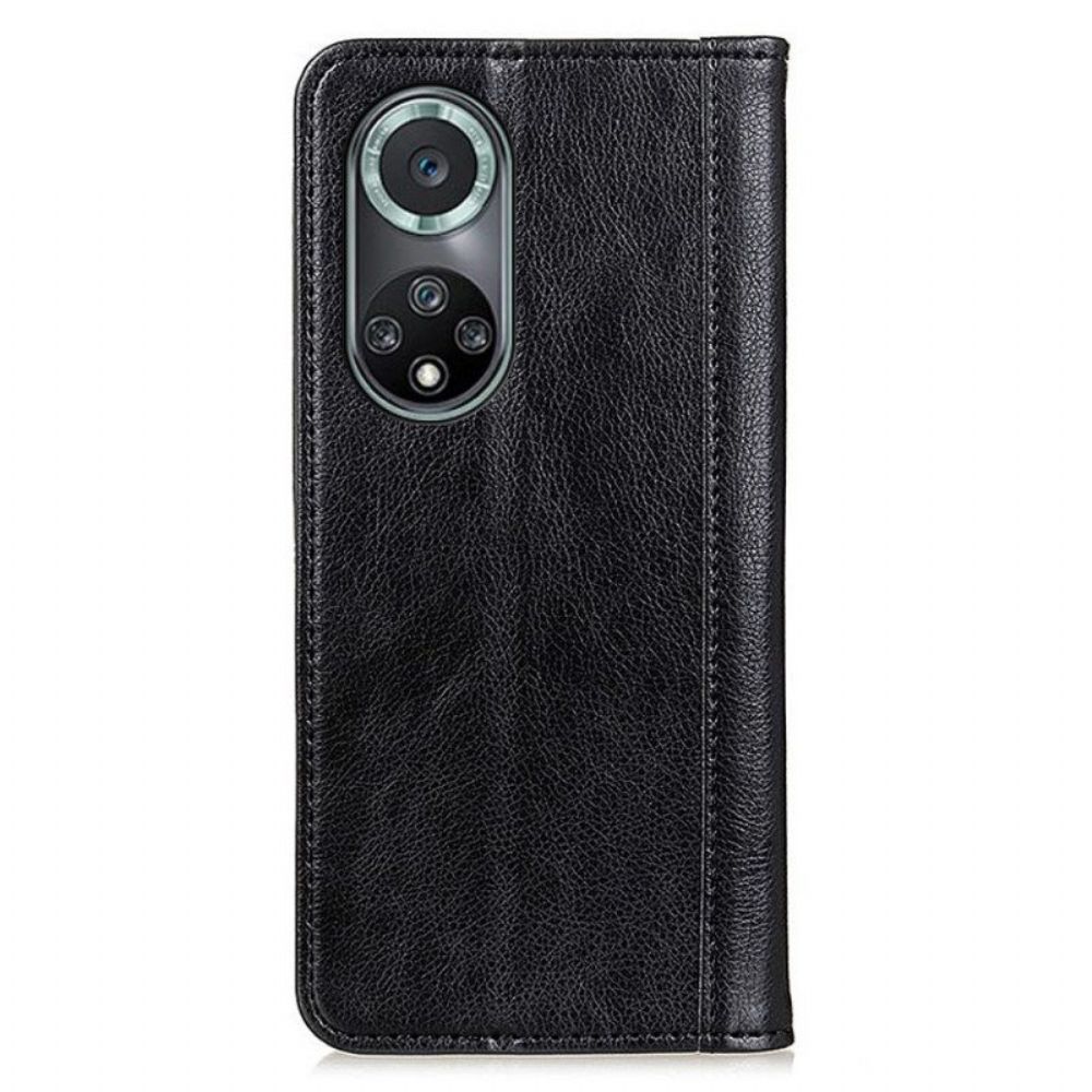 Bescherming Hoesje voor Honor 50 Pro Folio-hoesje Pro Elegance Split Litchi-leer