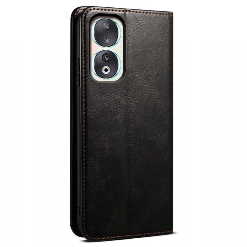 Bescherming Hoesje voor Honor 90 Pro Folio-hoesje Gewaxt Imitatieleer