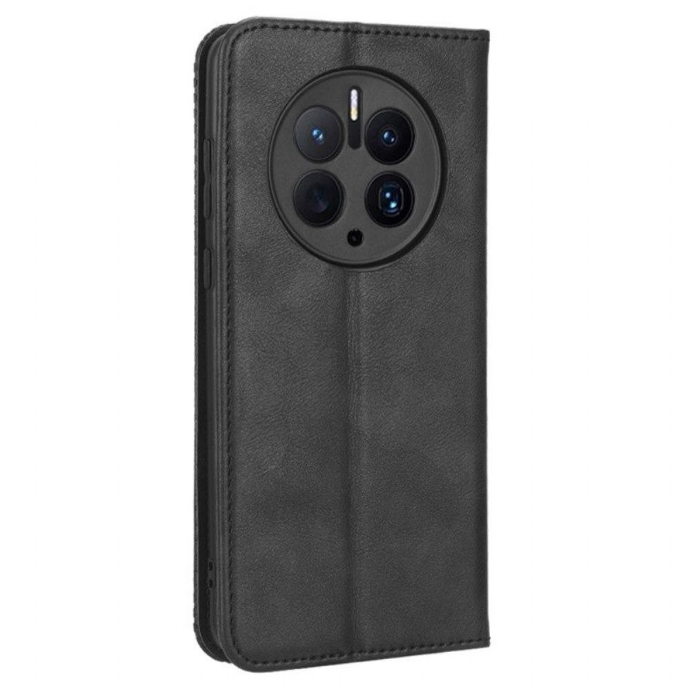 Bescherming Hoesje voor Huawei Mate 50 Pro Folio-hoesje Vintage Lederen Stijl