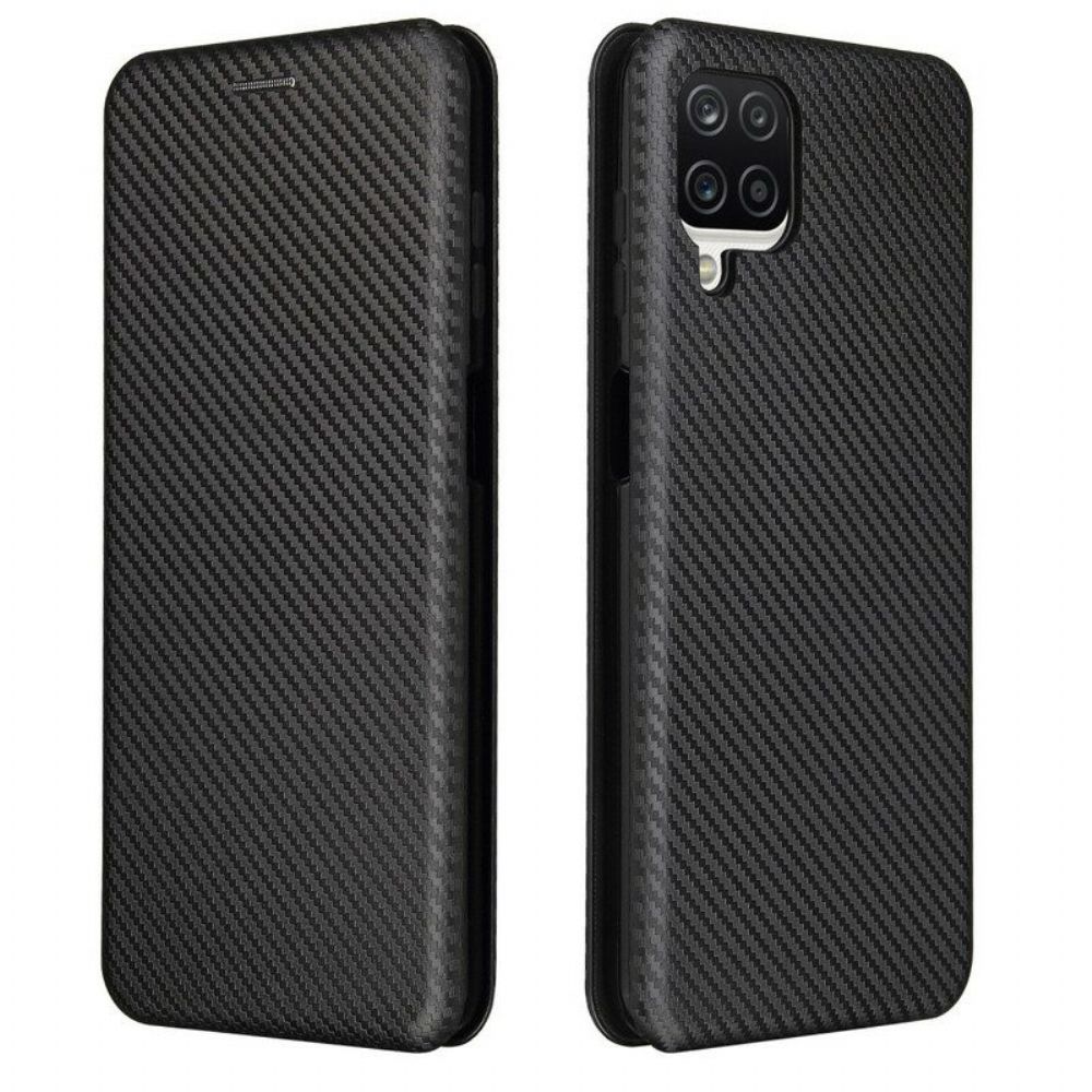 Bescherming Hoesje voor Samsung Galaxy M12 / A12 Folio-hoesje /koolstofvezel