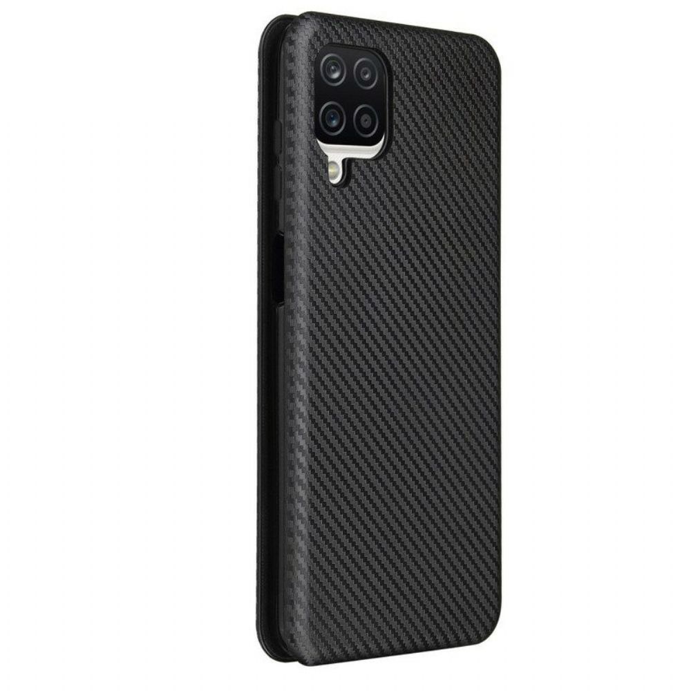 Bescherming Hoesje voor Samsung Galaxy M12 / A12 Folio-hoesje /koolstofvezel