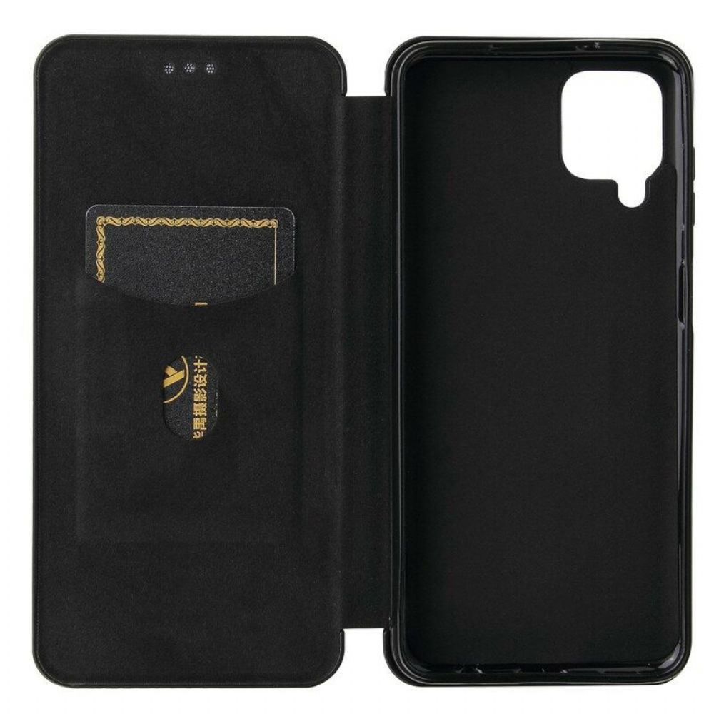 Bescherming Hoesje voor Samsung Galaxy M12 / A12 Folio-hoesje /koolstofvezel