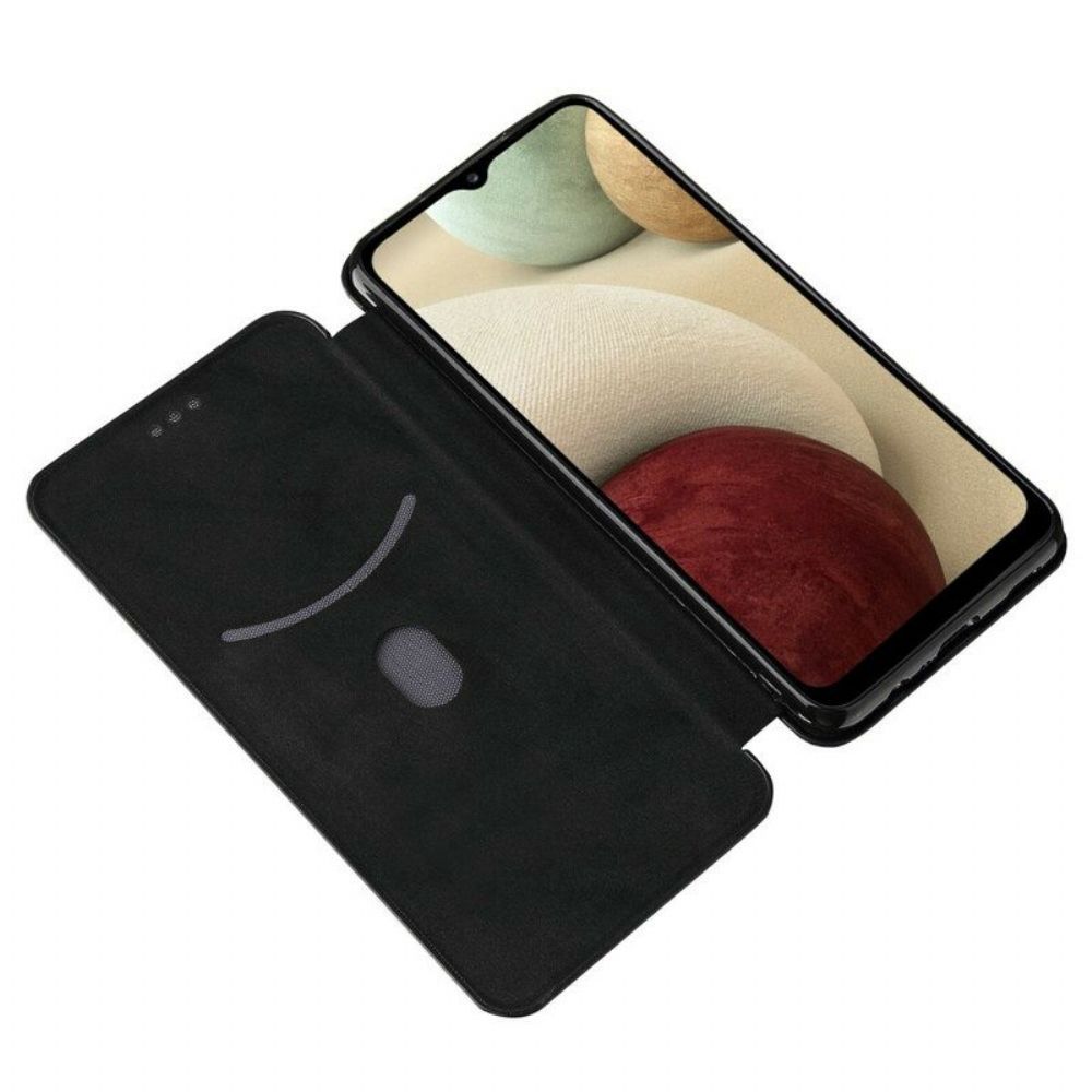 Bescherming Hoesje voor Samsung Galaxy M12 / A12 Folio-hoesje /koolstofvezel