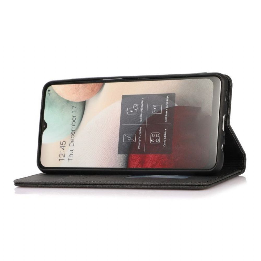 Bescherming Hoesje voor Samsung Galaxy M12 / A12 Folio-hoesje Zijdezacht Leereffect