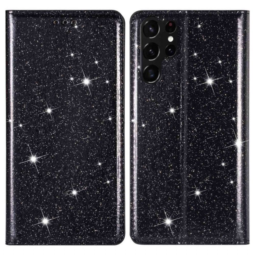 Bescherming Hoesje voor Samsung Galaxy S23 Ultra 5G Folio-hoesje Paillettenstijl