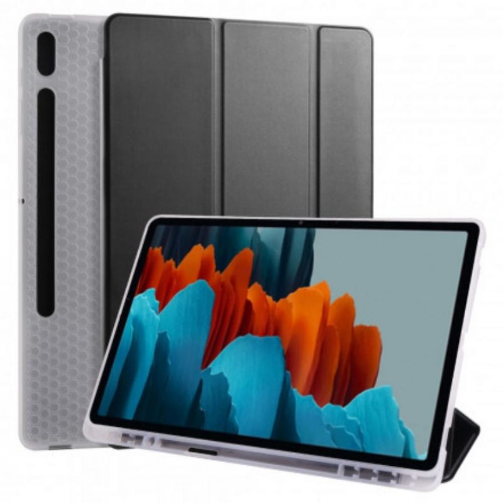 Bescherming Hoesje voor Samsung Galaxy Tab S8 Plus / Tab S7 Plus Siliconen En Kunstleer