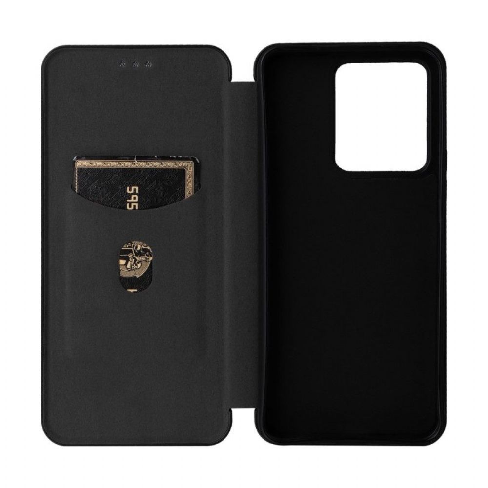 Bescherming Hoesje voor Vivo Y22s Folio-hoesje Koolstofvezel