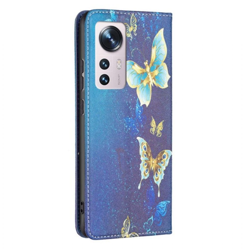 Bescherming Hoesje voor Xiaomi 12 / 12X Folio-hoesje Kleurrijke Vlinders