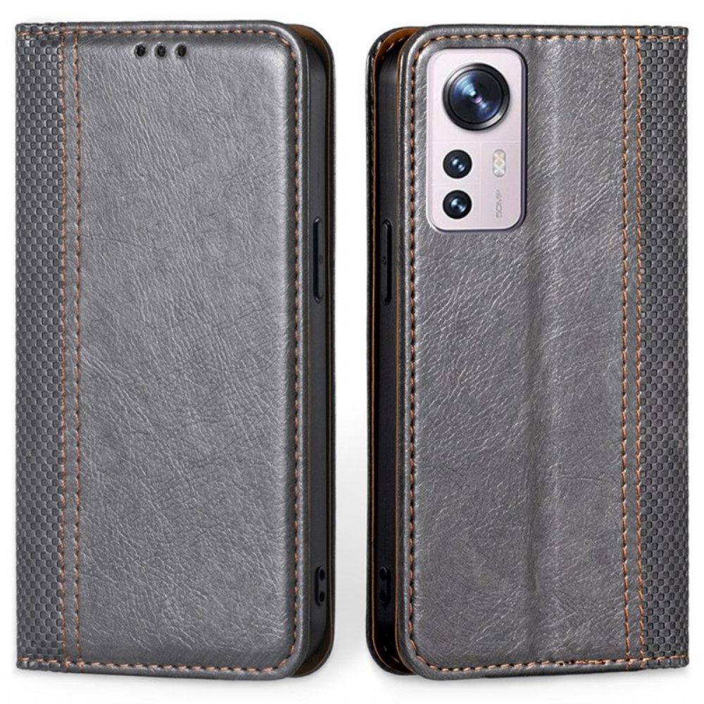 Bescherming Hoesje voor Xiaomi 12 Pro Folio-hoesje Vintage Leereffect