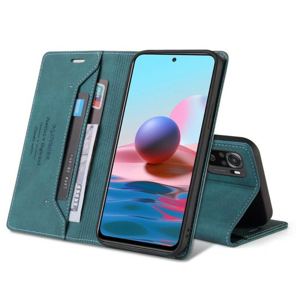 Bescherming Hoesje voor Xiaomi Redmi Note 10 5G Folio-hoesje Kunstleer Gq.utrobe